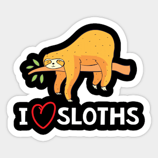 I love Sloths Lazy Sloth Lover Gift Sticker